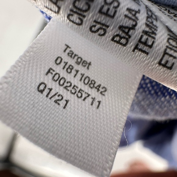 A New Day Striped High Rise Linen Blend Ruffle Waist Paperbag Shorts Size L Blue - Picture 9 of 10